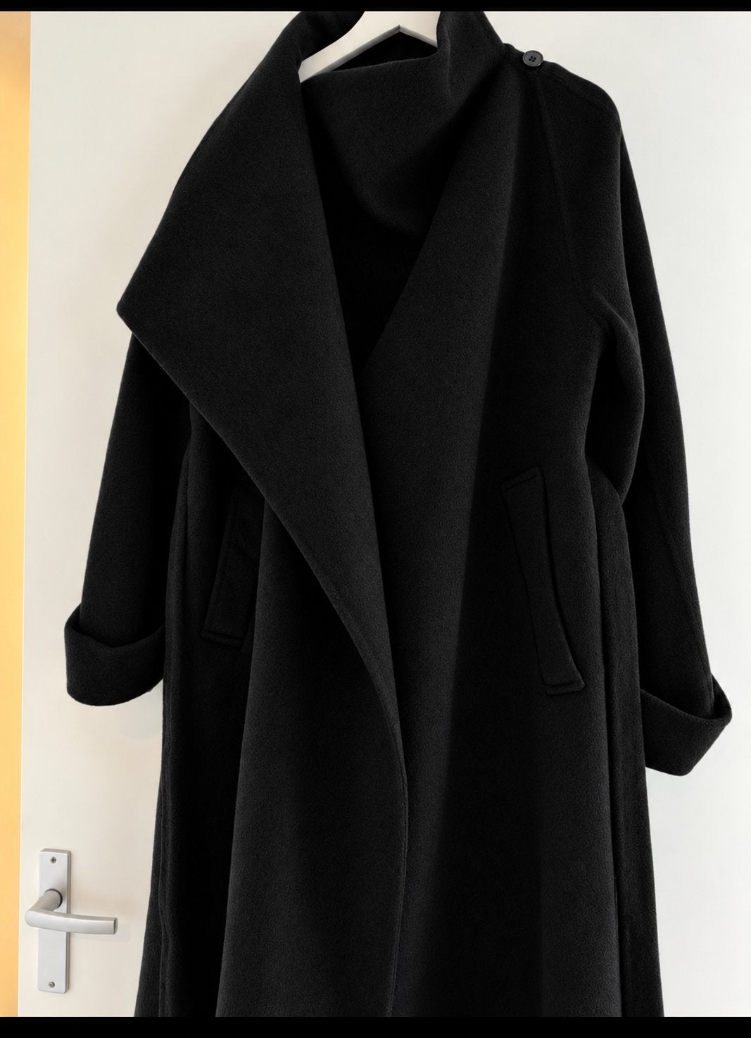 Luxe dames mantel jas 100% wol | Lang | model | Zwart |, Verzenden, Nieuw, Maat 38/40 (M), Zwart