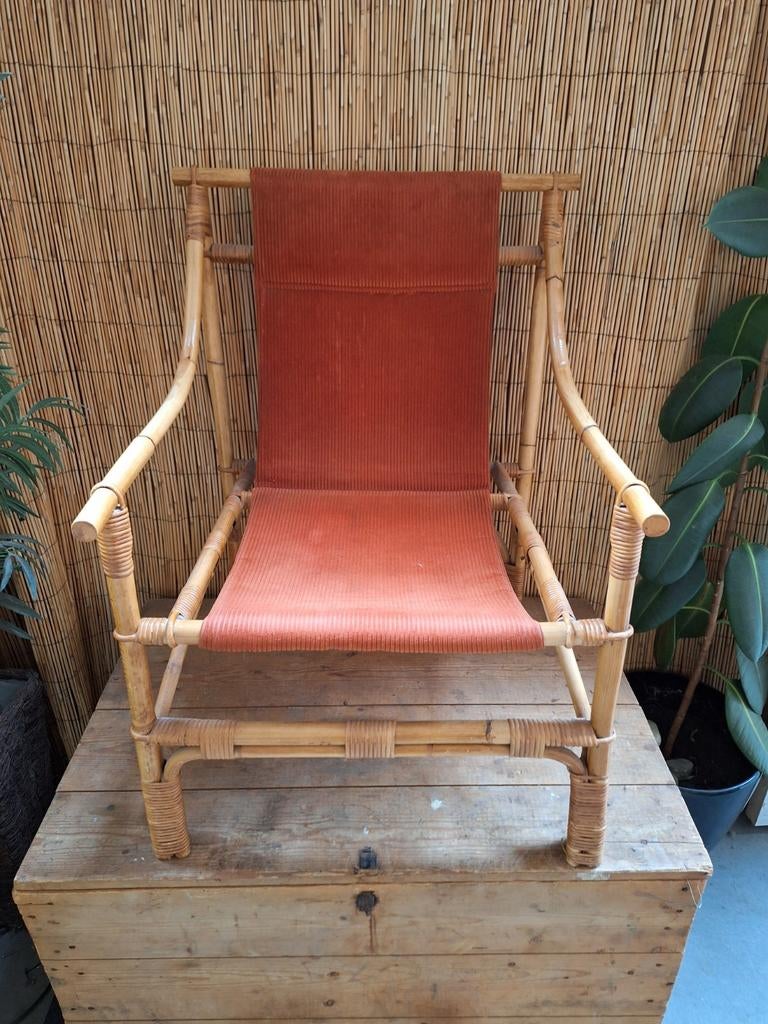 Prachtige rotan bamboe stoel, Huis en Inrichting, Stoelen, Ophalen, Gebruikt