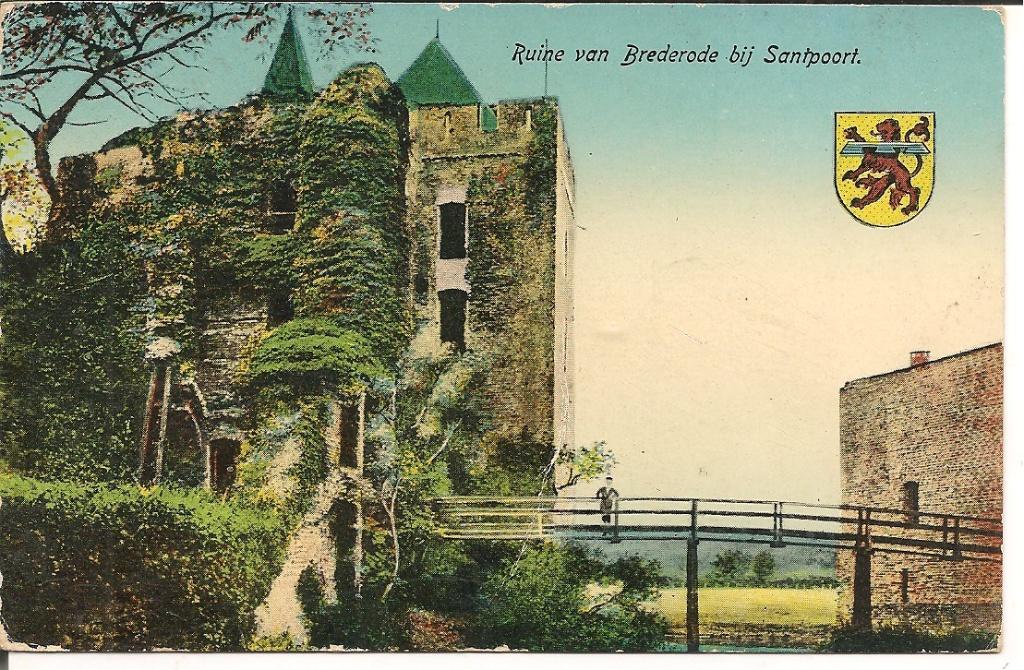 Ruïne van Brederode bij Santpoort, Ophalen of Verzenden, 1920 tot 1940, Gelopen, Noord-Holland