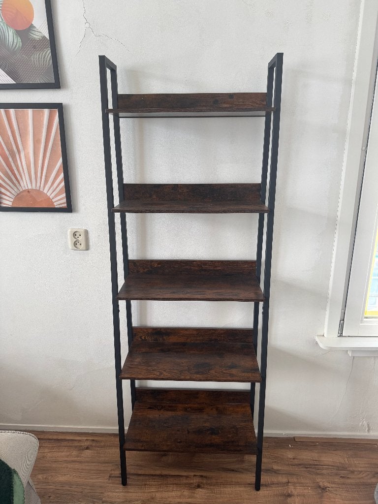VASAGLE Ladder Bookshelf, Ophalen, Met plank(en), 100 tot 150 cm, Zo goed als nieuw