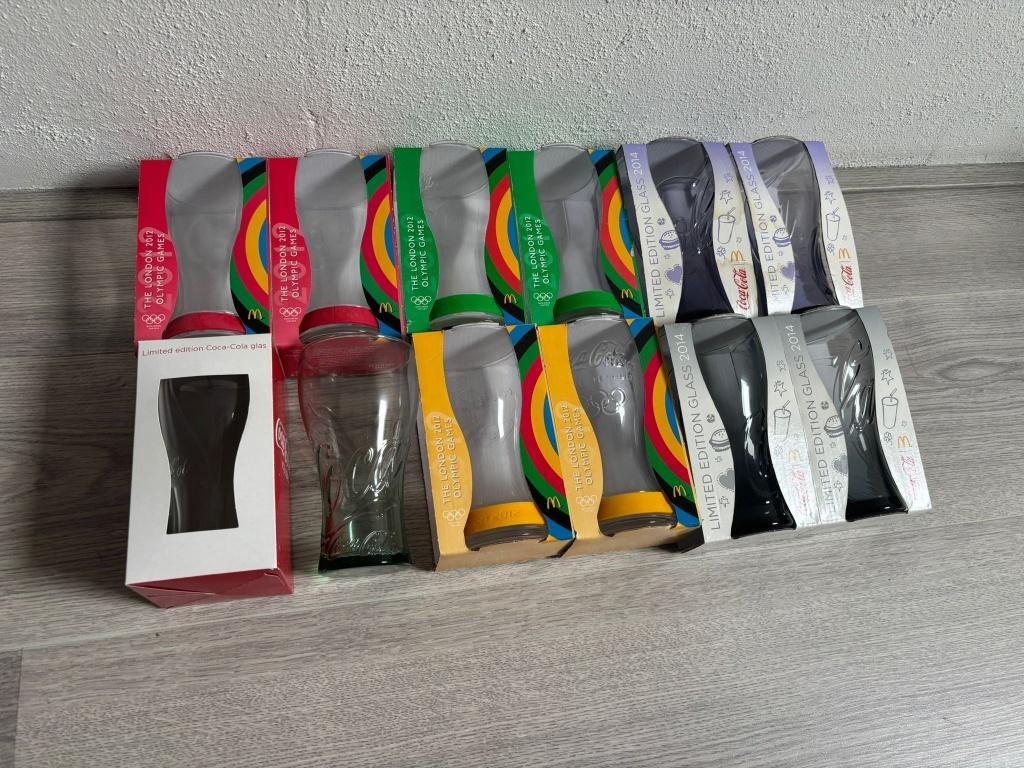 12x Coca Cola glazen Olympische Spelen & Limited Edition, Verzamelen, Ophalen, Nieuw, Gebruiksvoorwerp