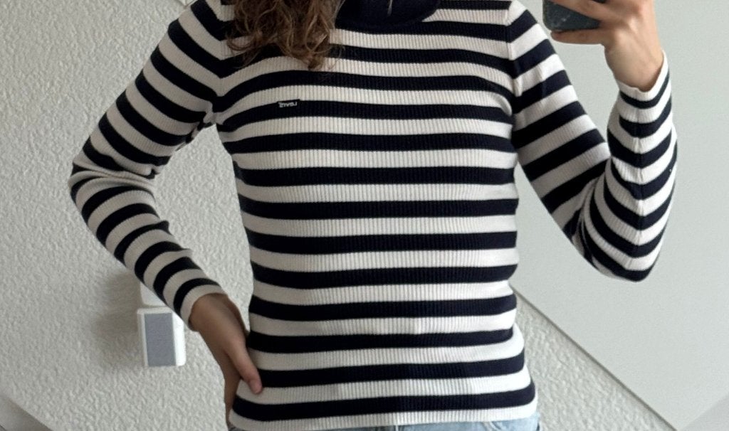 Levi's longsleeve gestreept marine/wit maat XS - warme trui, Wit, Ophalen of Verzenden, Zo goed als nieuw, Lange mouw