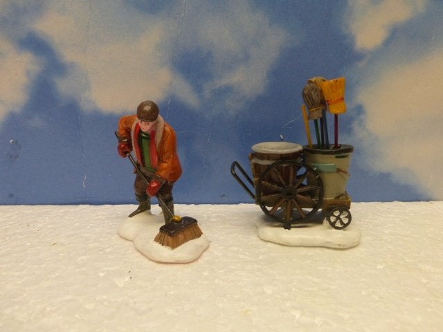 lemax street sweeper kerstdorp poppetje figurine straatveger, Ophalen of Verzenden, Zo goed als nieuw