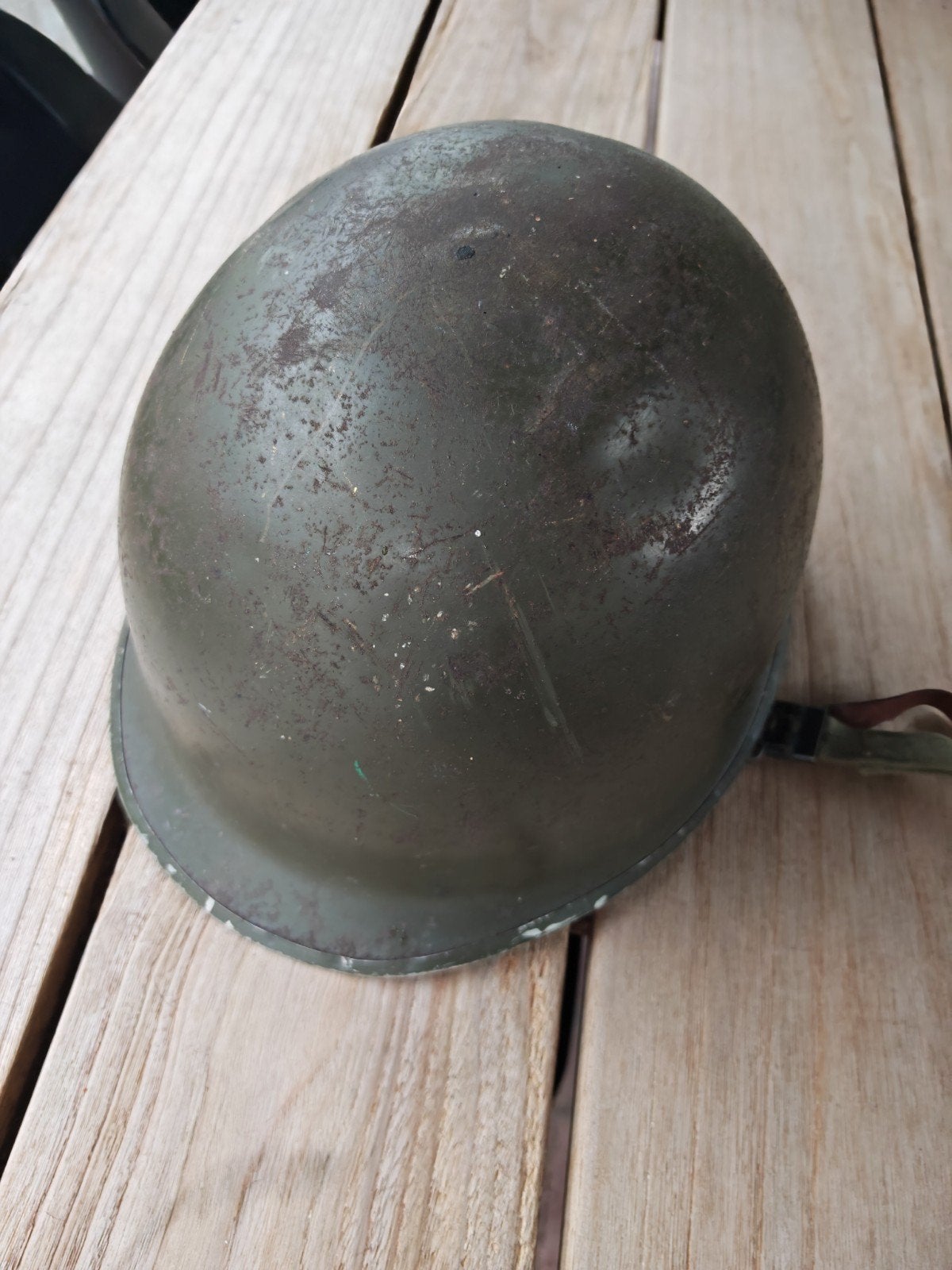 Vintage Nederlandse Legerhelm M.V.O. D.H.I. Int. Techn., Verzamelen, Militaria | Algemeen, Ophalen of Verzenden, Landmacht, Nederland