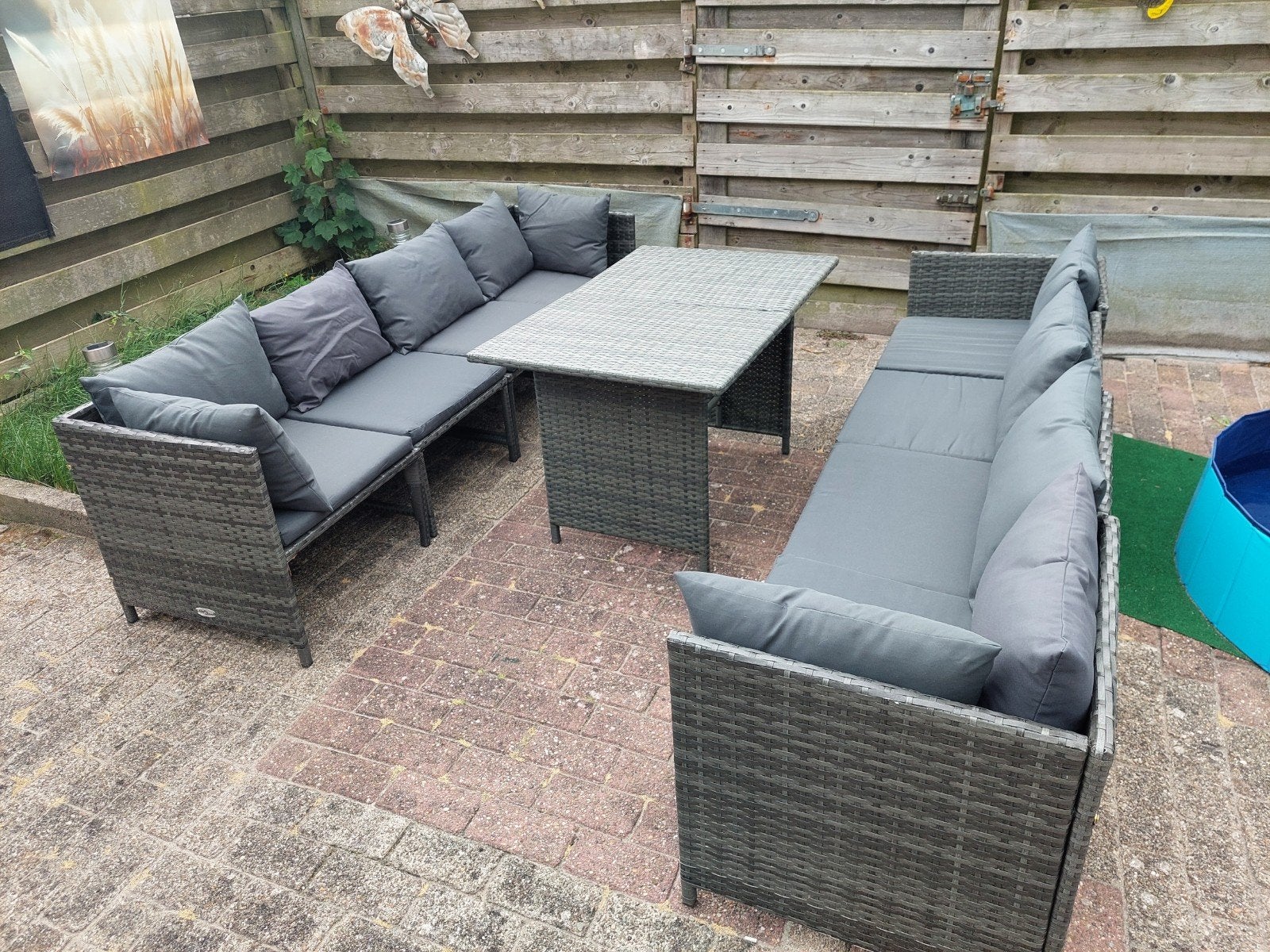 Loungeset, Tuin en Terras, Ophalen, Zo goed als nieuw, Rotan, 8 zitplaatsen