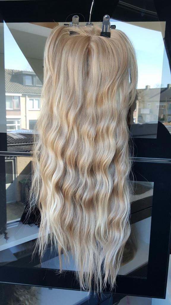 HaarTopper: #4 - Gemixt blond - Wavy - 50/55cm, Ophalen of Verzenden, Nieuw, Pruik of Haarverlenging