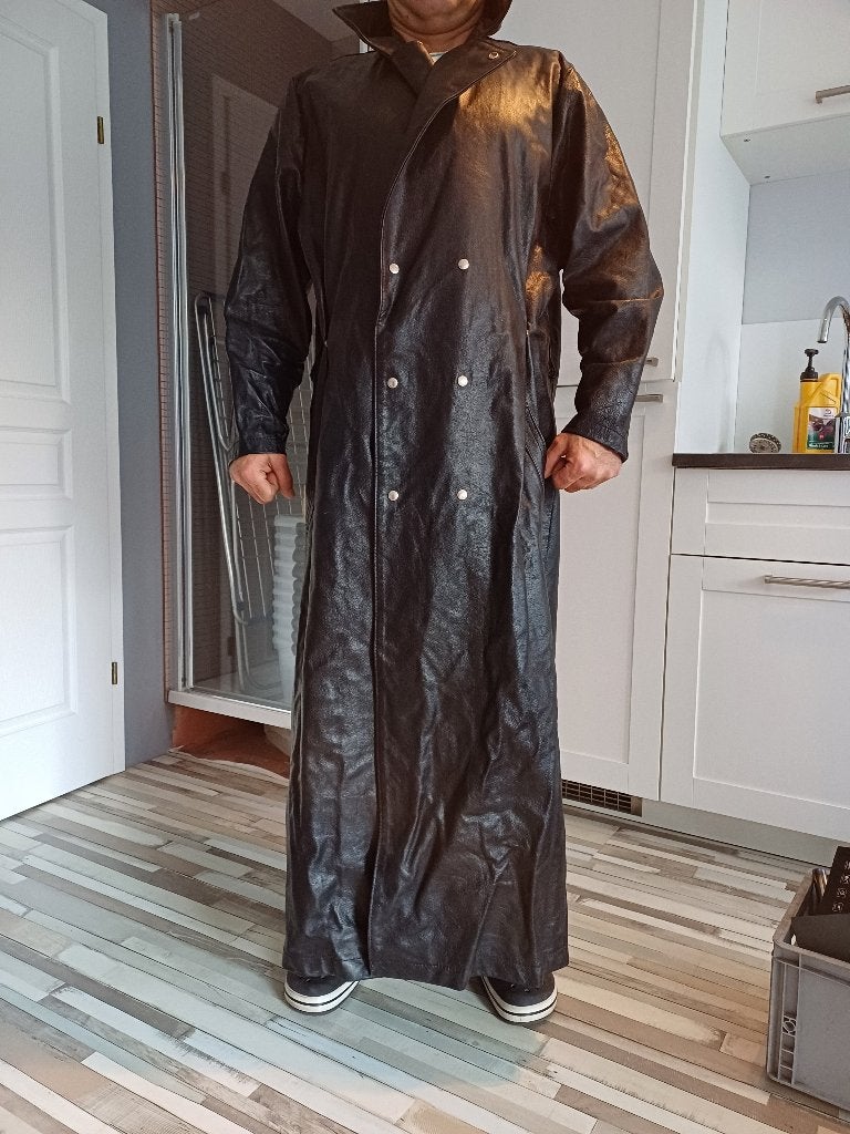 Vintage leren jas steampunk grunge gothic, Ophalen of Verzenden, Zo goed als nieuw, Overige maten, Zwart