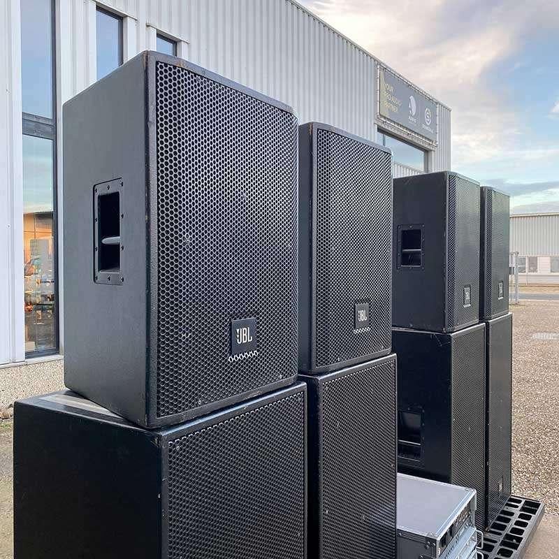 JBL P733 (4) + P746 (4) + Crown Amplifier Rack SET, Ophalen, Gebruikt, Overige typen, JBL