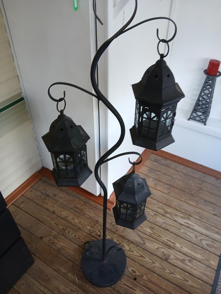 Standaard met 3 lantarens, Ophalen of Verzenden, Minder dan 100 cm
