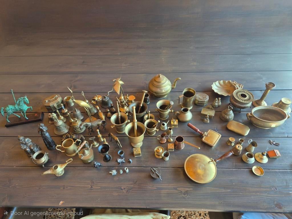 Grote collectie messing en bronzen decoratieve objecten, Ophalen of Verzenden, Brons