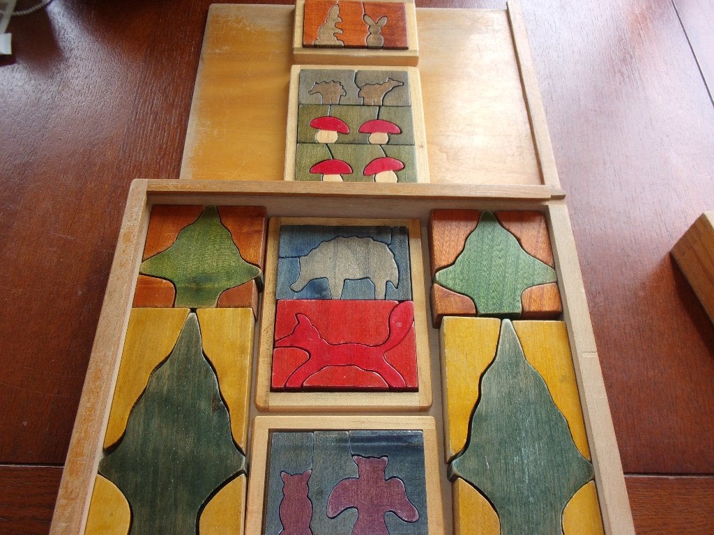 Oude PUZZEL Schoolkist, geheel compleet, Ophalen of Verzenden, Gebruikt, Puzzelen