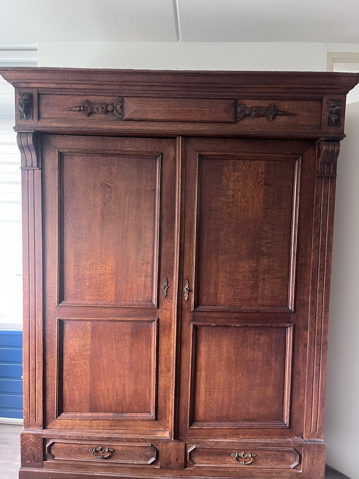Massief eikenhouten kast. Ophalen in Ommen, Antiek en Kunst, Antiek | Meubels | Kasten, Ophalen