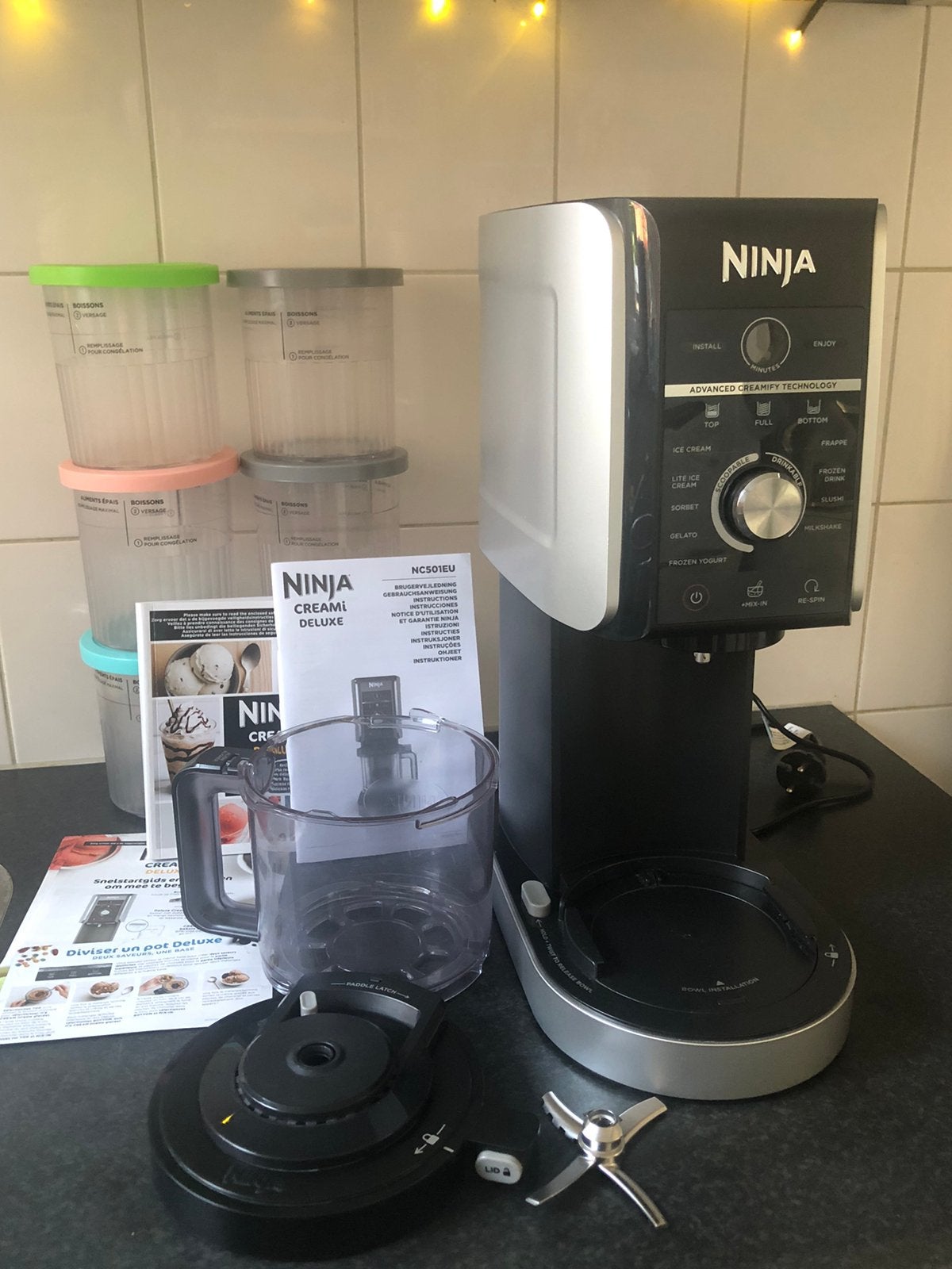 Ninja creami deluxe, 4 liter of meer, Ophalen, Zo goed als nieuw, 3 snelheden of meer