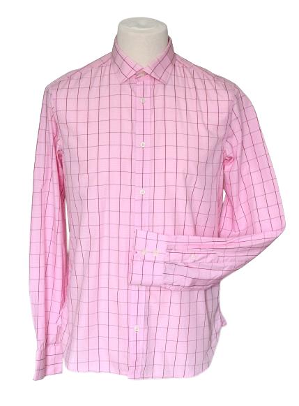 Tiger of Sweden overhemd, geruit shirt, roze, Mt. 42 / L, Kleding | Heren, Verzenden, Zo goed als nieuw, Halswijdte 41/42 (L)