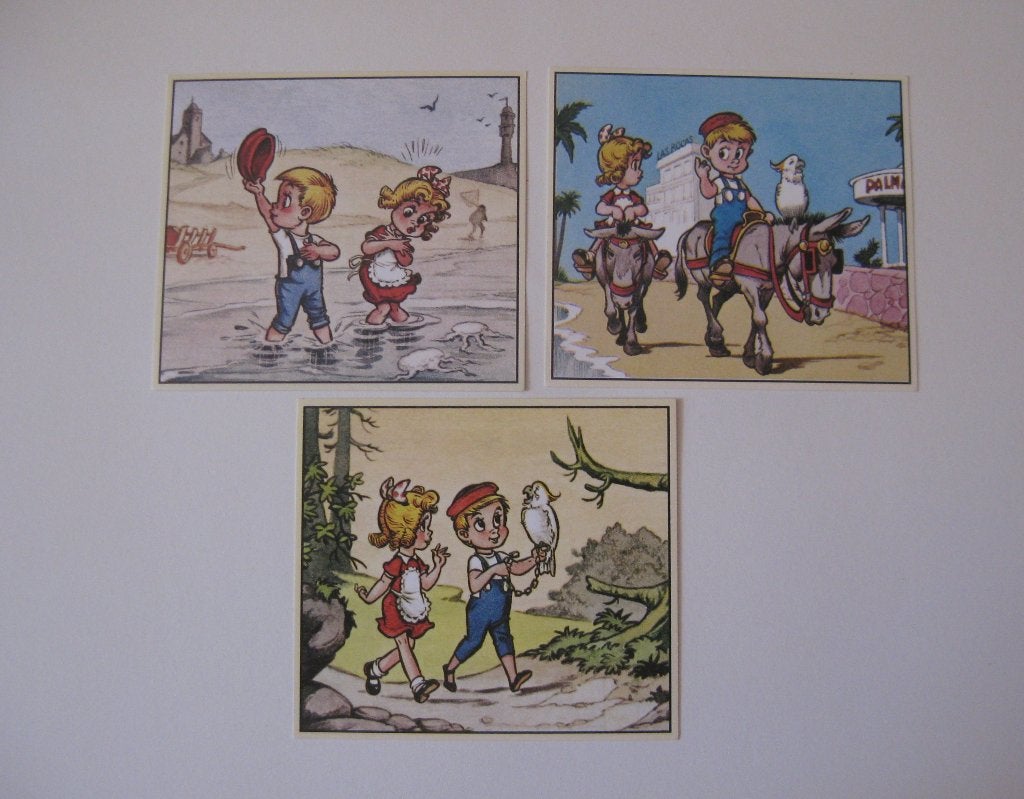 3x etiket Puk en Poppedijn / Piet Wijn / Panda 1997, Ophalen, Overige figuren, Nieuw, Plaatje, Poster of Sticker