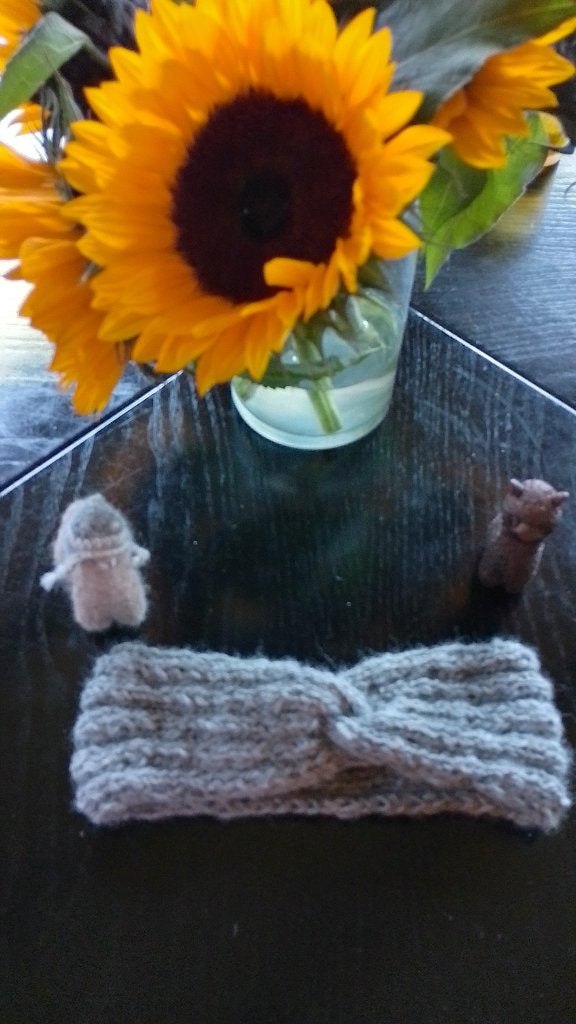 Alpaca oorwarmers / hoofdband grijs handgemaakt, Ophalen of Verzenden, Nieuw, Maat 38/40 (M), Muts