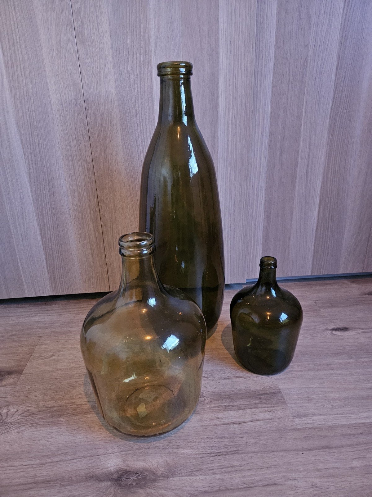 Decoratieve vazen in groen en geel, Ophalen, Geschikt voor droogbloemen, Groen, Glas