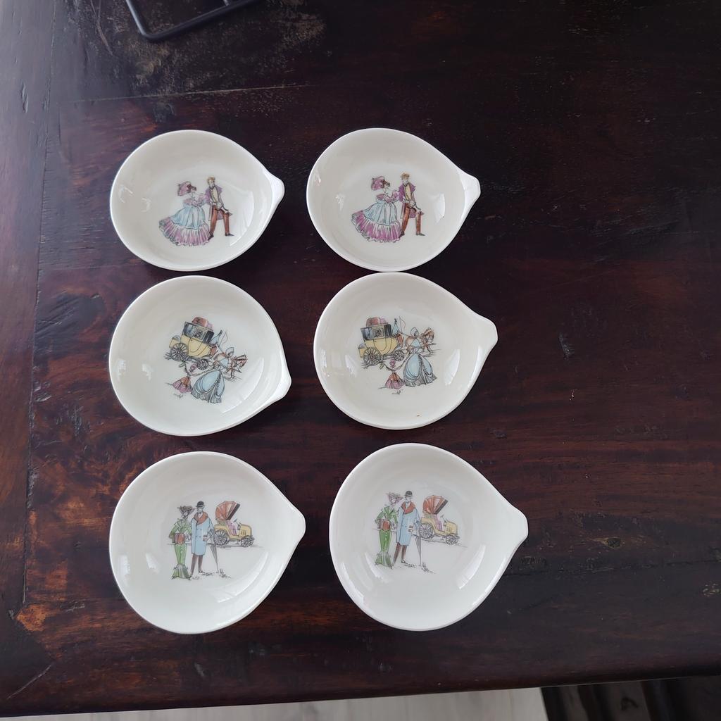 Vintage pinda set met 6 schaaltjes, Ophalen of Verzenden