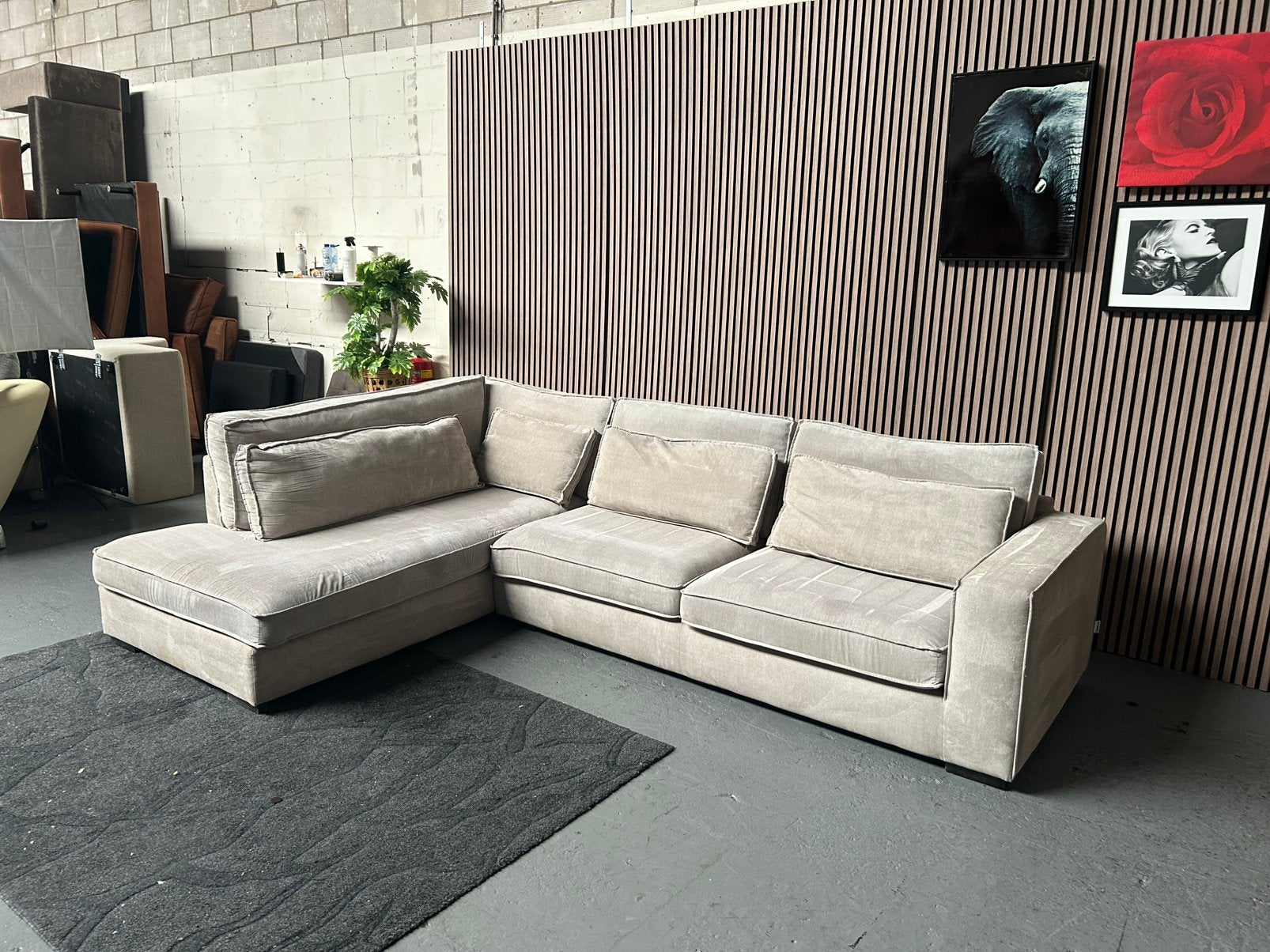 GRATIS LEVERING Hoekbank Lichtgrijs 310X220 GEREINIGD, Hoekbank, 300 cm of meer, Ophalen of Verzenden, Zo goed als nieuw