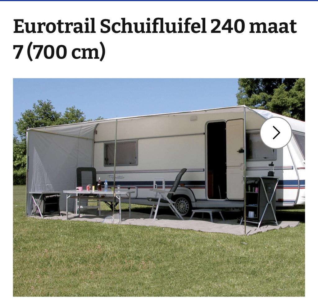 Schuifluifel Eurotrail 700 x 240 cm, Caravans en Kamperen, Ophalen of Verzenden, Zo goed als nieuw
