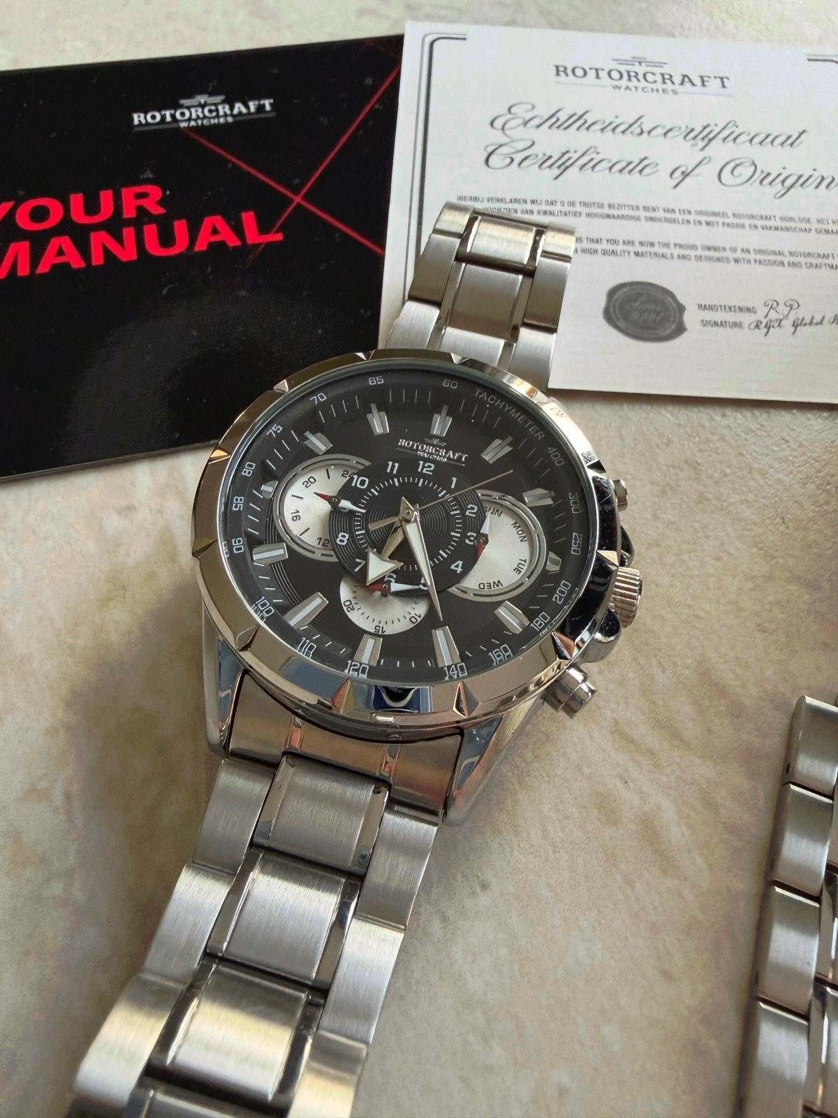 Rotorcraft horloge, Overige merken, Staal, Staal, Polshorloge