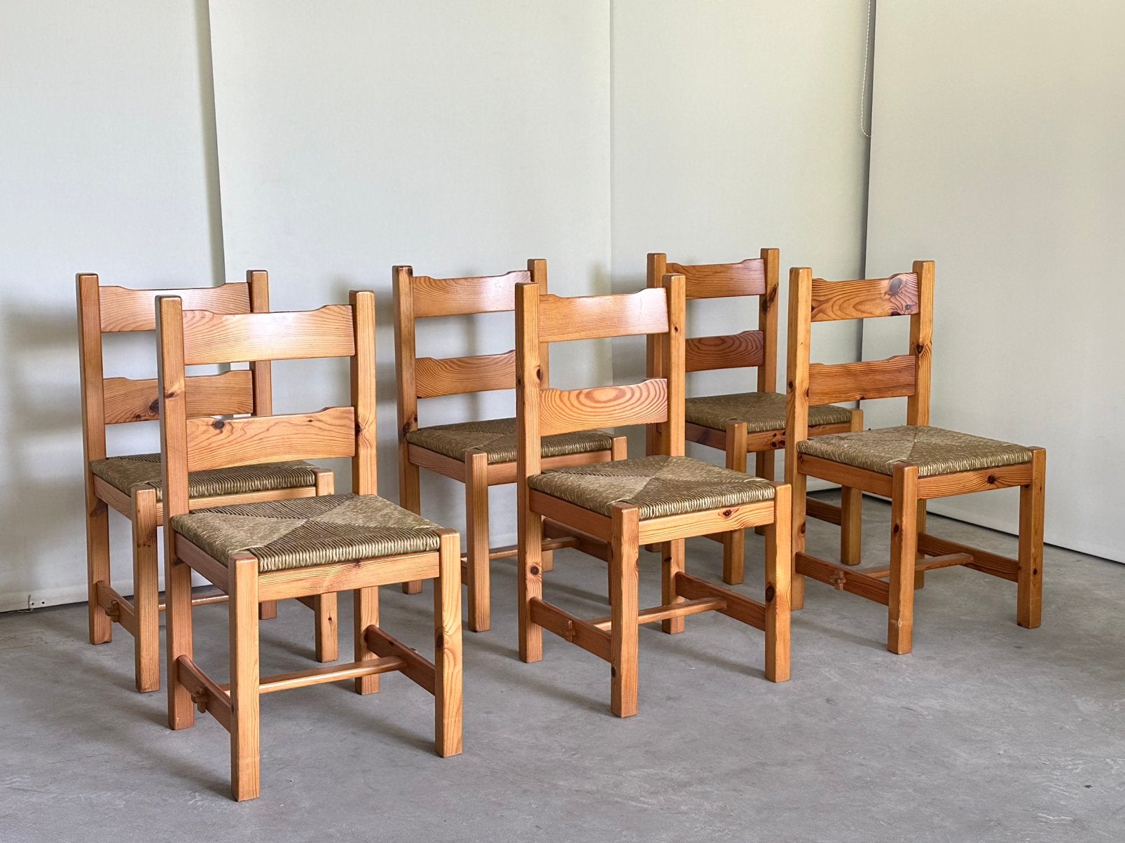 Scandinavische eetkamerstoelen (6), Ophalen, Bruin, Hout