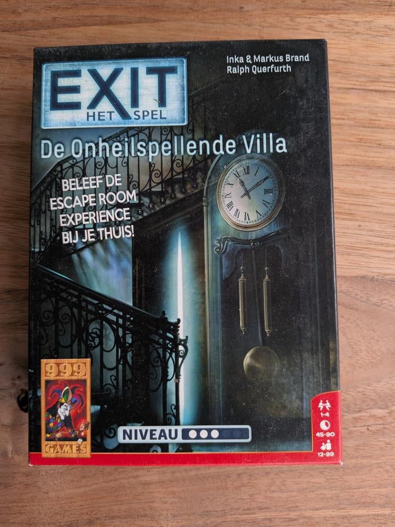 EXIT: De Onheilspellende Villa - Escape Room, Vijf spelers of meer, Ophalen of Verzenden, Gebruikt, 999 Games