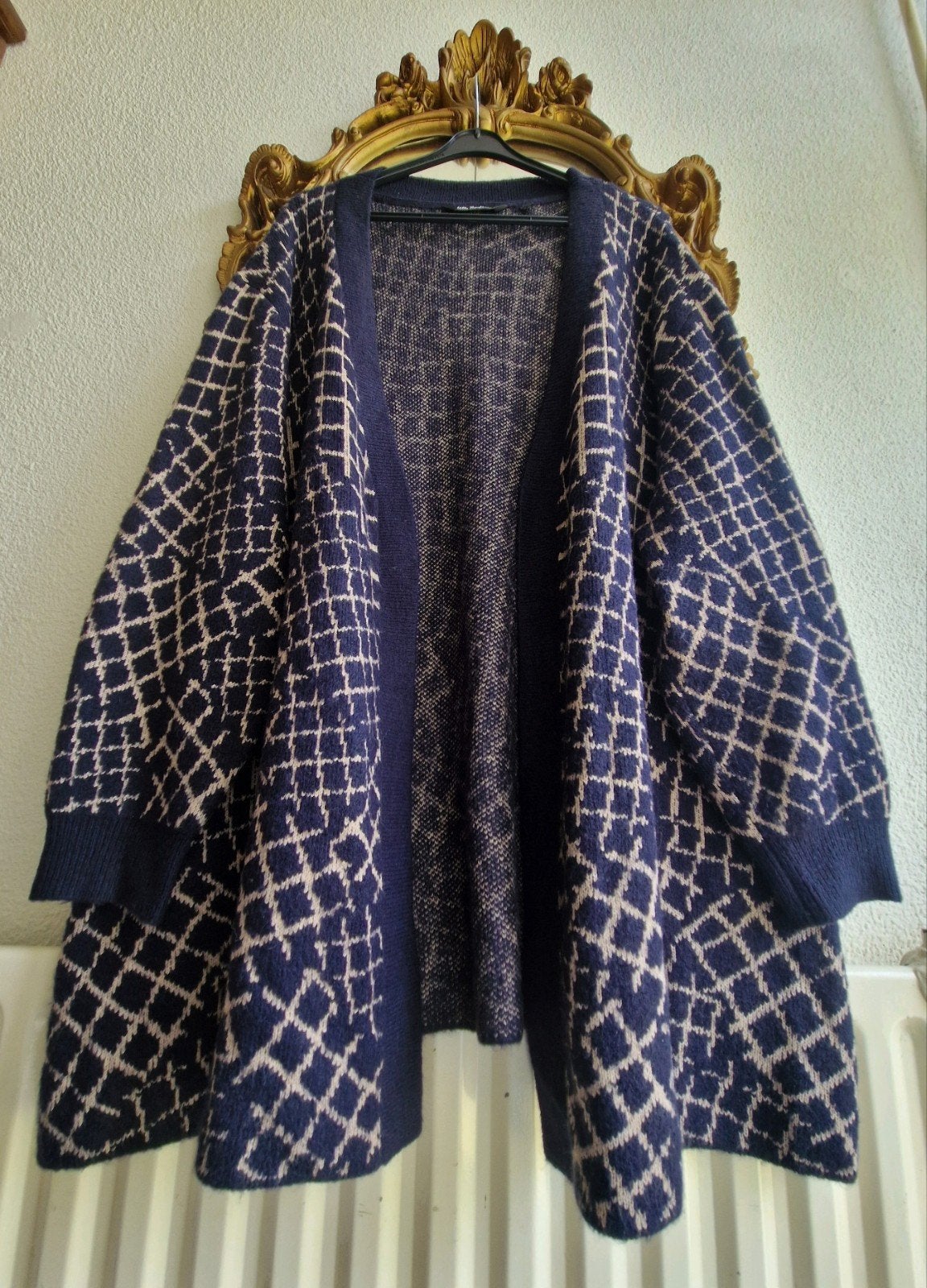 Als nieuw! Ulla Popken donker blauw beige wol viscose vest, Kleding | Dames, Blauw, Trui of Vest, Ulla Popken, Ophalen of Verzenden