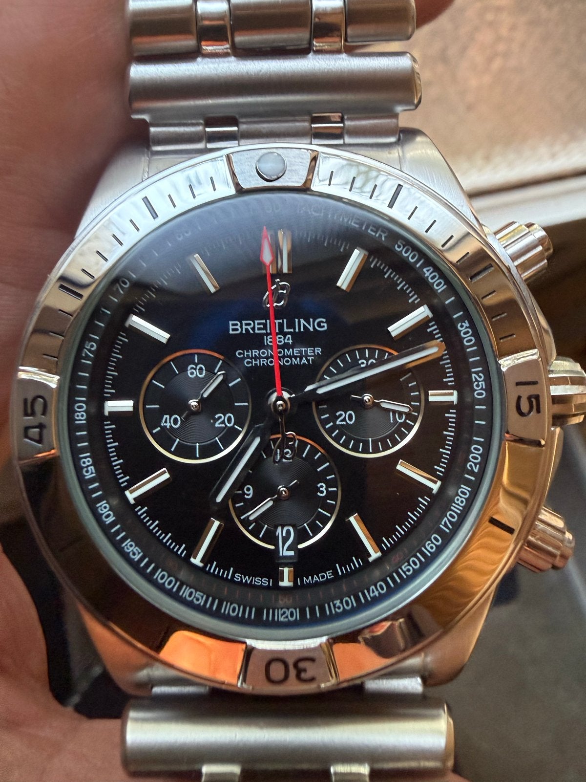 Breitling Chronomat Herenhorloge zwart nieuw, Staal, Breitling, Polshorloge, 1960 of later