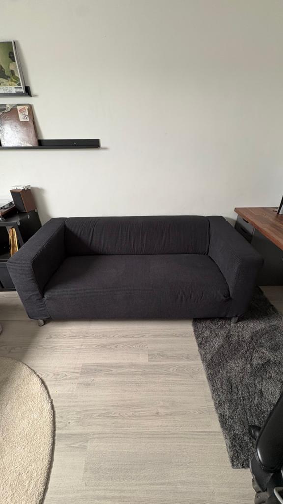 Ikea Klippan bank zwart/grijs, Ophalen, 150 tot 200 cm, Tweepersoons, 75 tot 100 cm