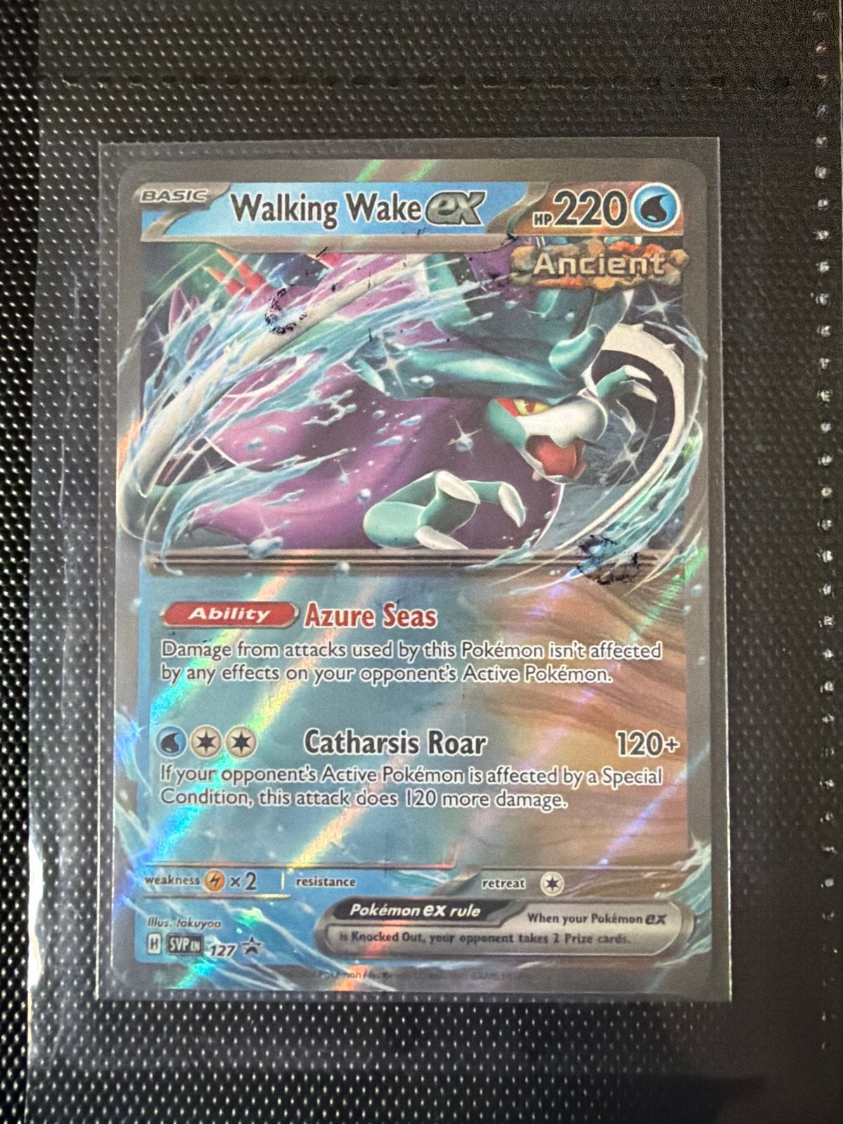 Walking Wake ex SVP 127 Pokémon kaart, Ophalen of Verzenden, Zo goed als nieuw, Losse kaart, Foil
