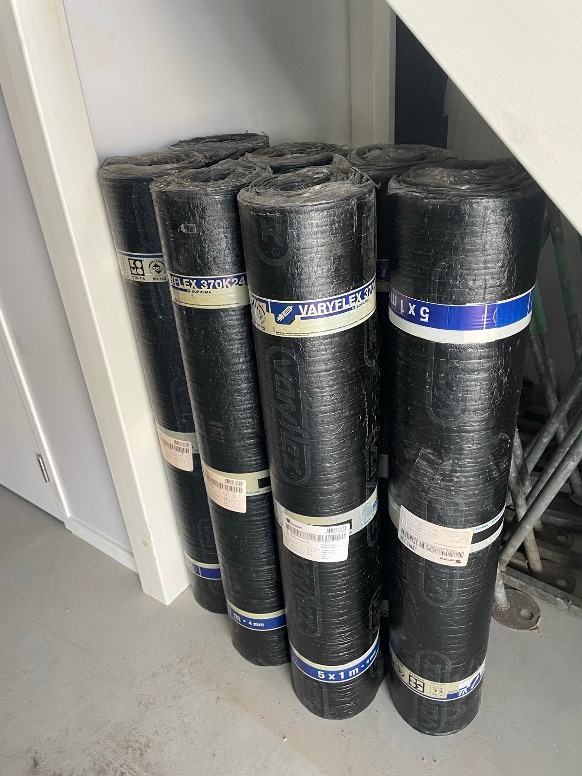 Varyflex 370K24 Dakleer 7 Rollen - 5x1m Zwart, Ophalen, Overige materialen, Zwart, Nieuw