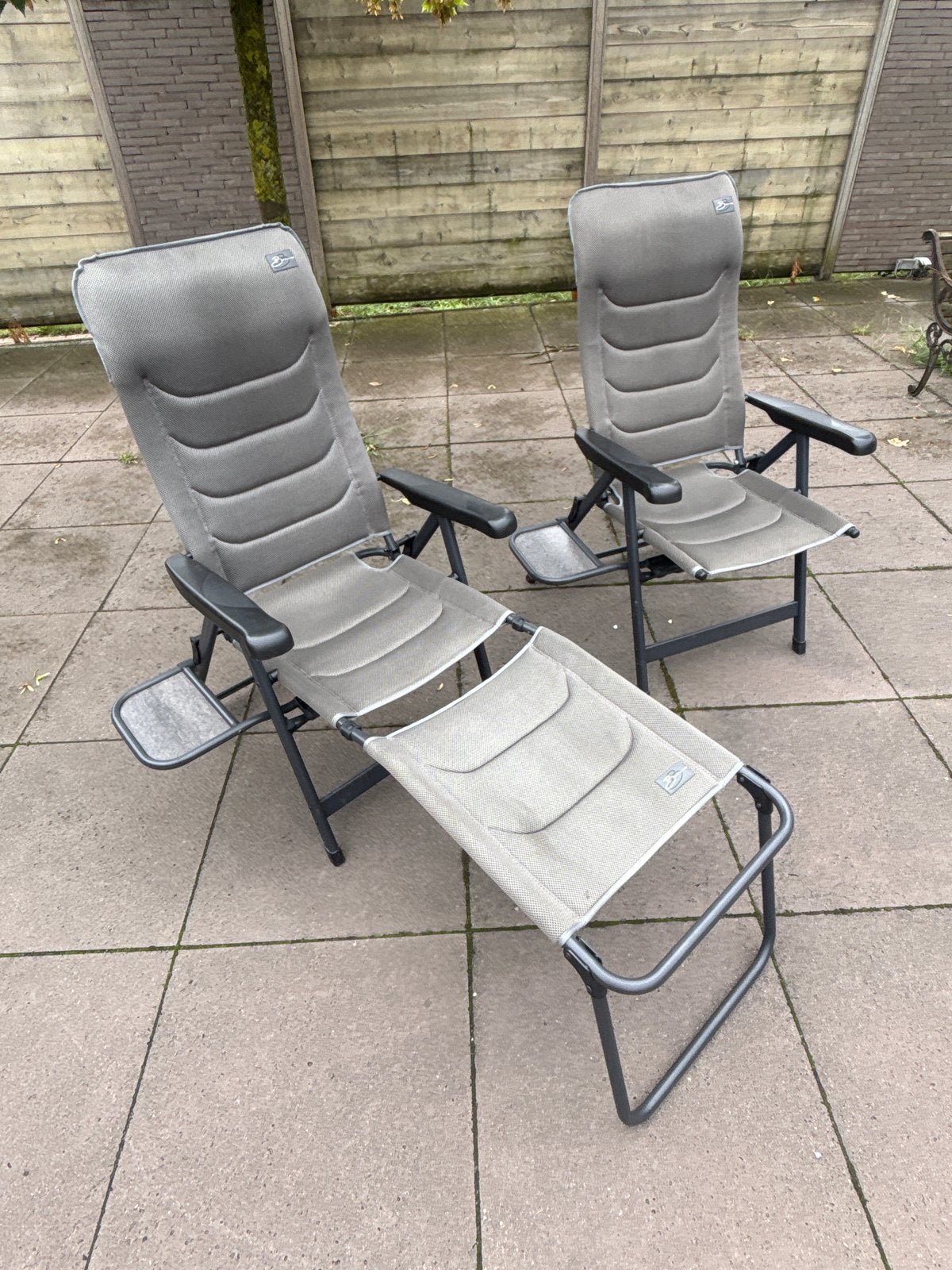 2x Verstelbare Bardani campingstoelen, Caravans en Kamperen, Ophalen, Zo goed als nieuw