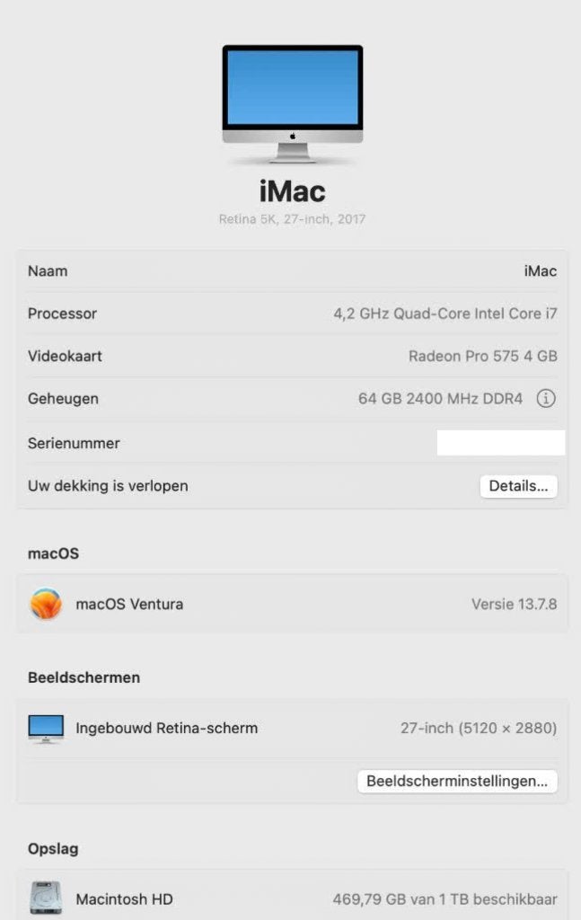 Foto 3 van partij 27 inch iMacs 2017/2020/2021