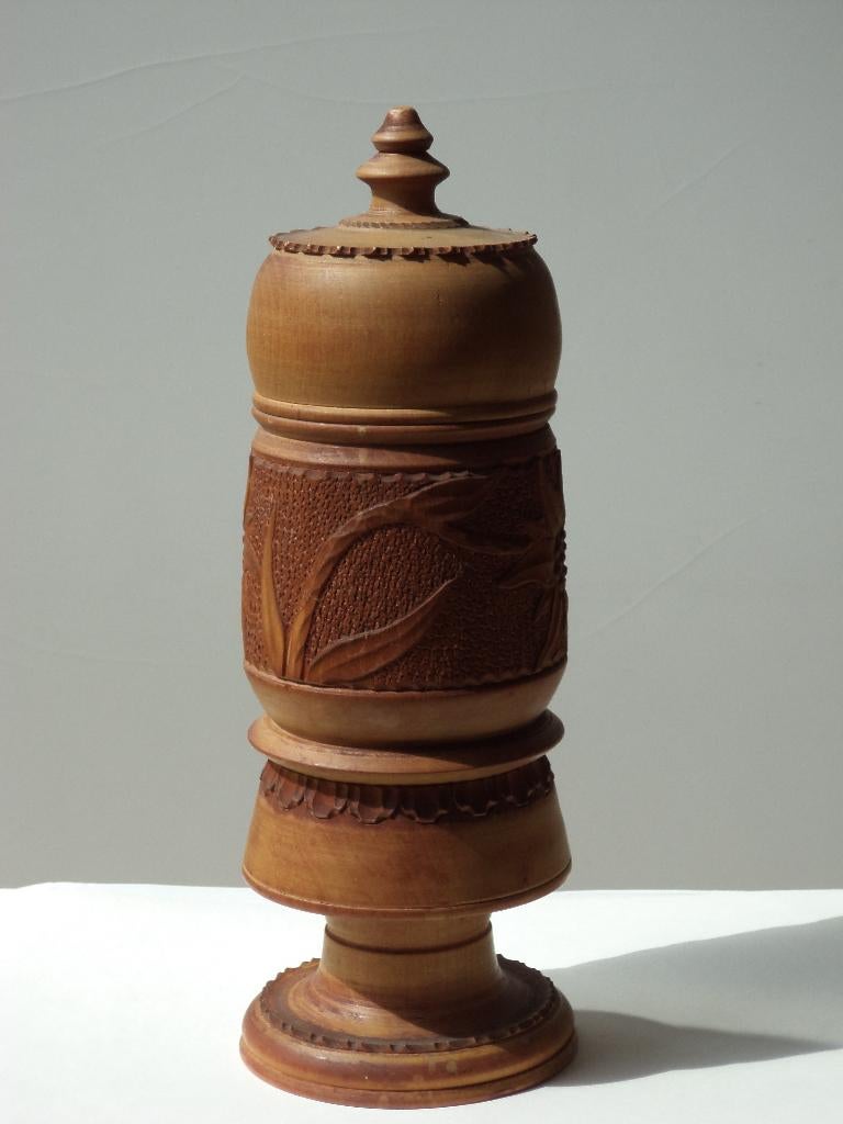 1963 handgedraaid hout turned wood tumbler AOSTA, edelweiss, Ophalen of Verzenden