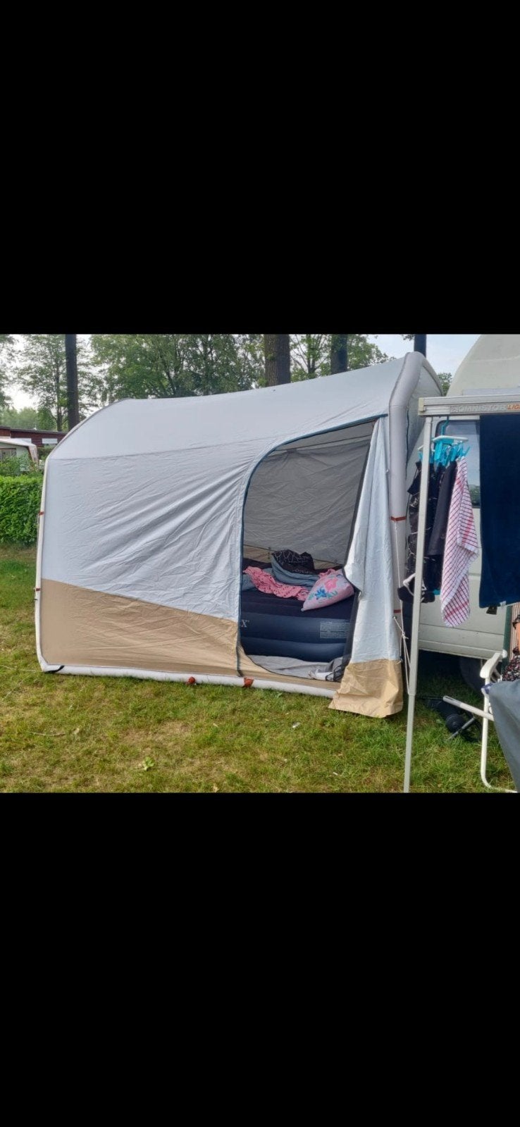Opblaasbare voortent voor camper/caravan bustent, Caravans en Kamperen, Ophalen of Verzenden, Gebruikt, Tot en met 2