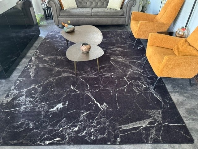 Desso Sense of Marble vloerkleed zwart marmer 240 x 310 cm, Zwart, 200 cm of meer, Ophalen of Verzenden, Zo goed als nieuw