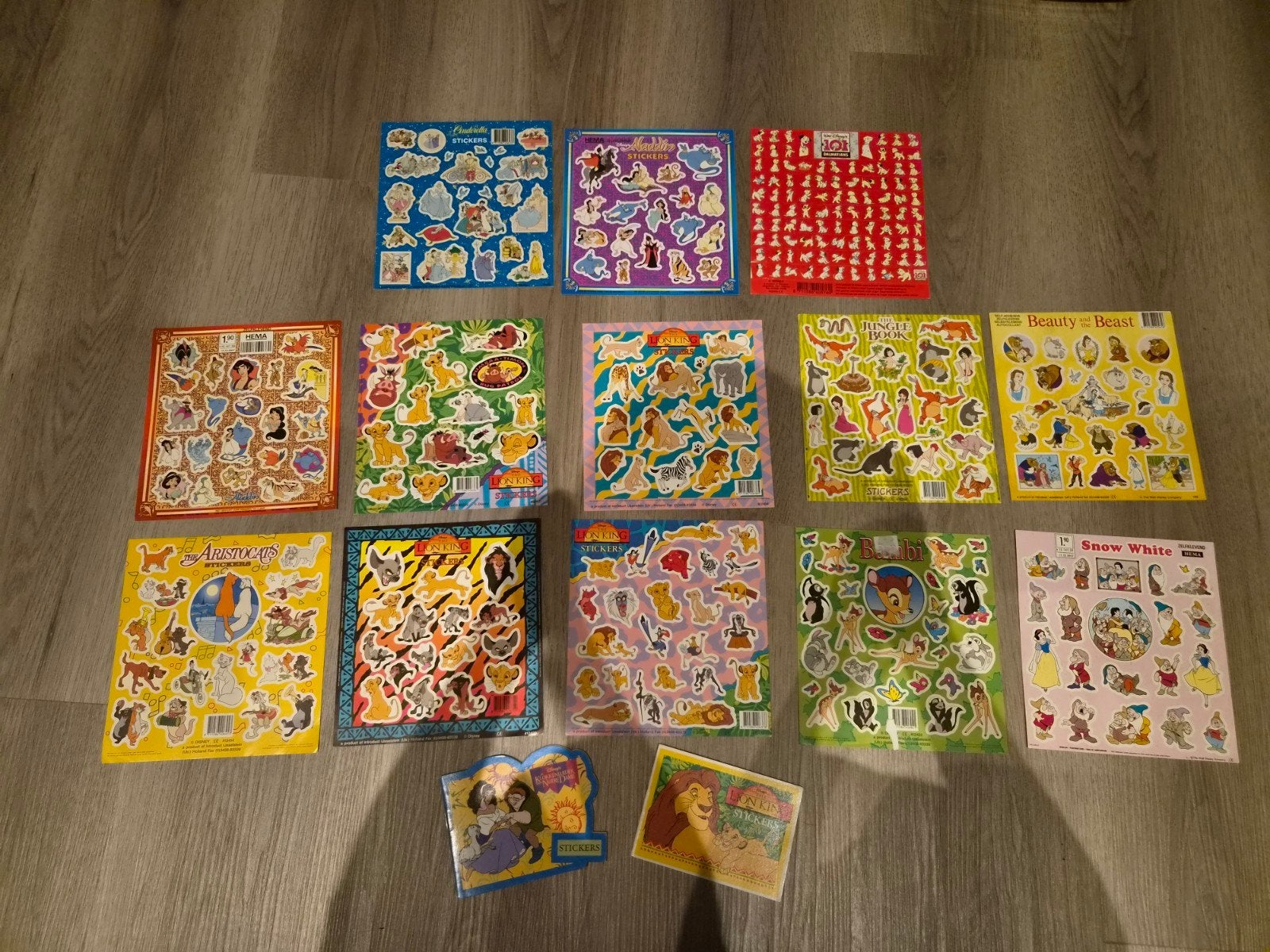 Vintage disney stickervellen en boekjes, Ophalen of Verzenden, Leeuwenkoning of Jungle Boek, Nieuw, Plaatje of Poster