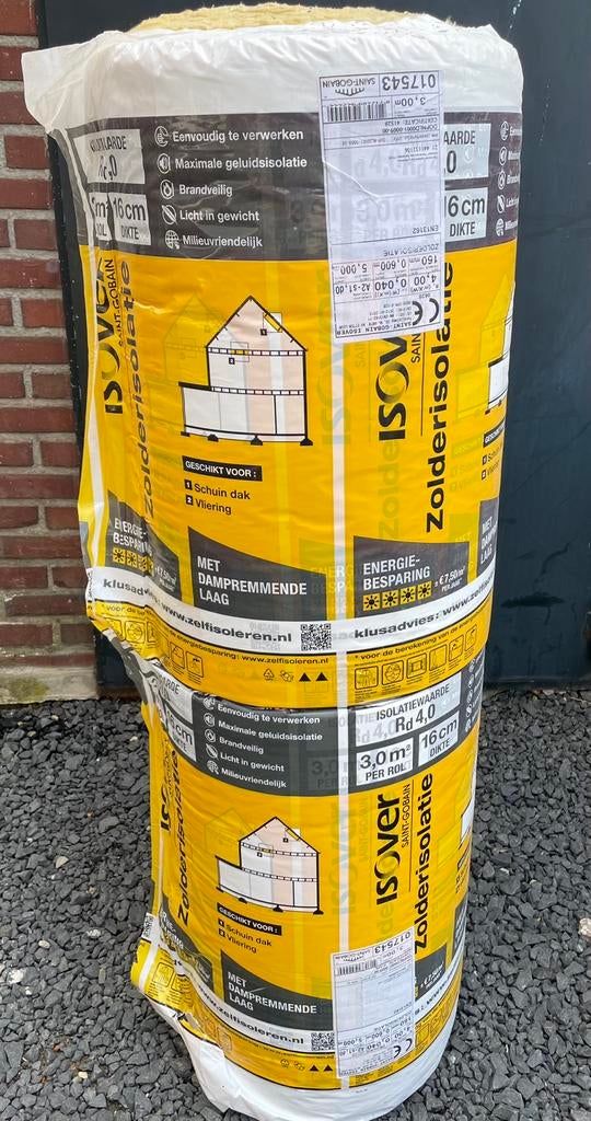 Isover zolderisolatie deken 160mm 21m2 beschikbaar, 12 cm of meer, Nieuw, 15 m² of meer, Glaswol
