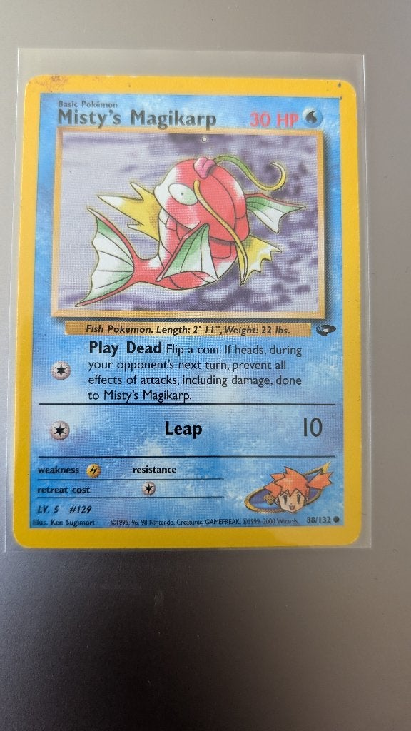 Misty's Magikarp card (number 88/132) 2000 Gym Challenge, Ophalen of Verzenden, Zo goed als nieuw