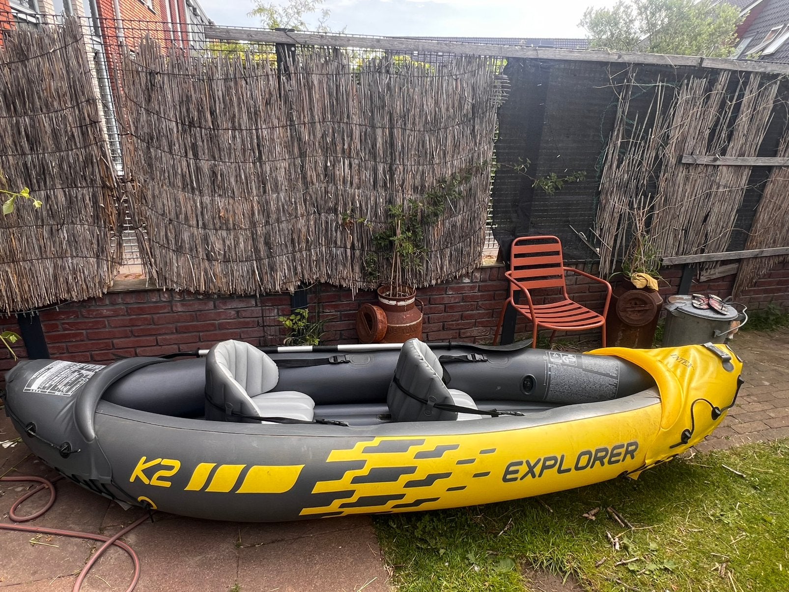 opblaasbare kano / kayak explorer k2, Watersport en Boten, Kano's, Ophalen, Overige typen, Twee personen, Zo goed als nieuw