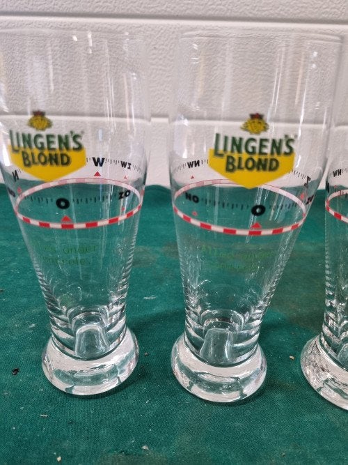 bierglazen lingen's blond 6 stuks verschillende, Verzamelen, Ophalen of Verzenden, 'T Olde Gre-j, Info@toldegrej.nl, Endepoelstraat 20f Didam