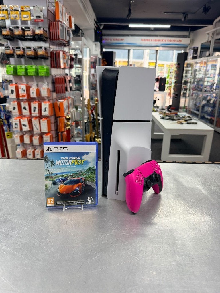 PlayStation 5 Slim Disc 1TB + 1 controller NIEUW MODEL ZGAN, ., Ophalen of Verzenden, Zo goed als nieuw, .