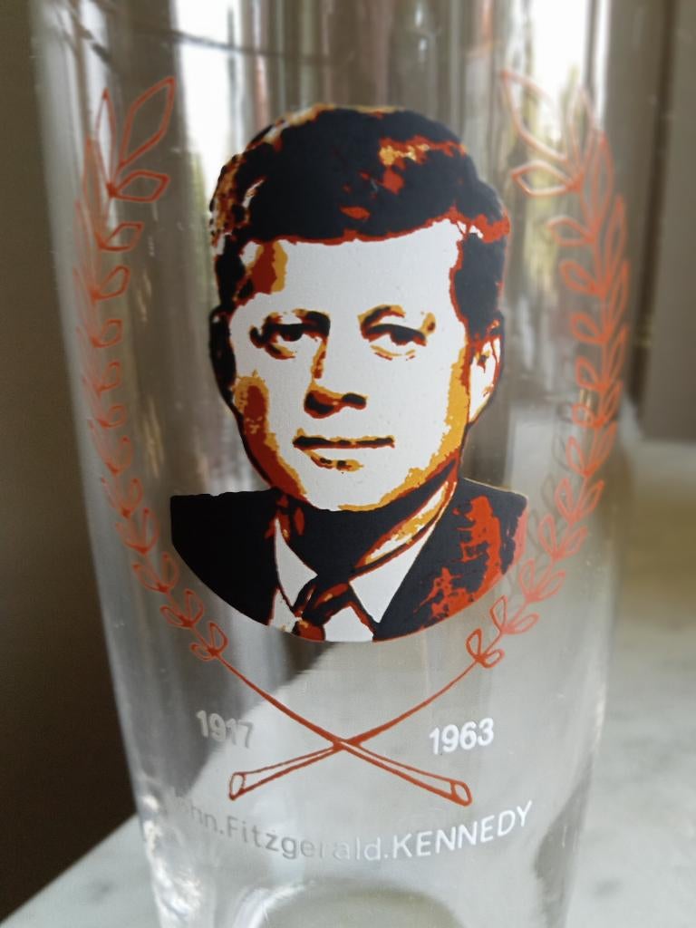 Bierglas John F Kennedy (1917 - 1963), Ophalen of Verzenden, Zo goed als nieuw, Glas of Glazen, Overige merken