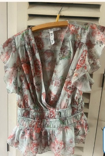 Bloemenblousje, Ophalen of Verzenden, Zo goed als nieuw, Maat 34 (XS) of kleiner, Zwart