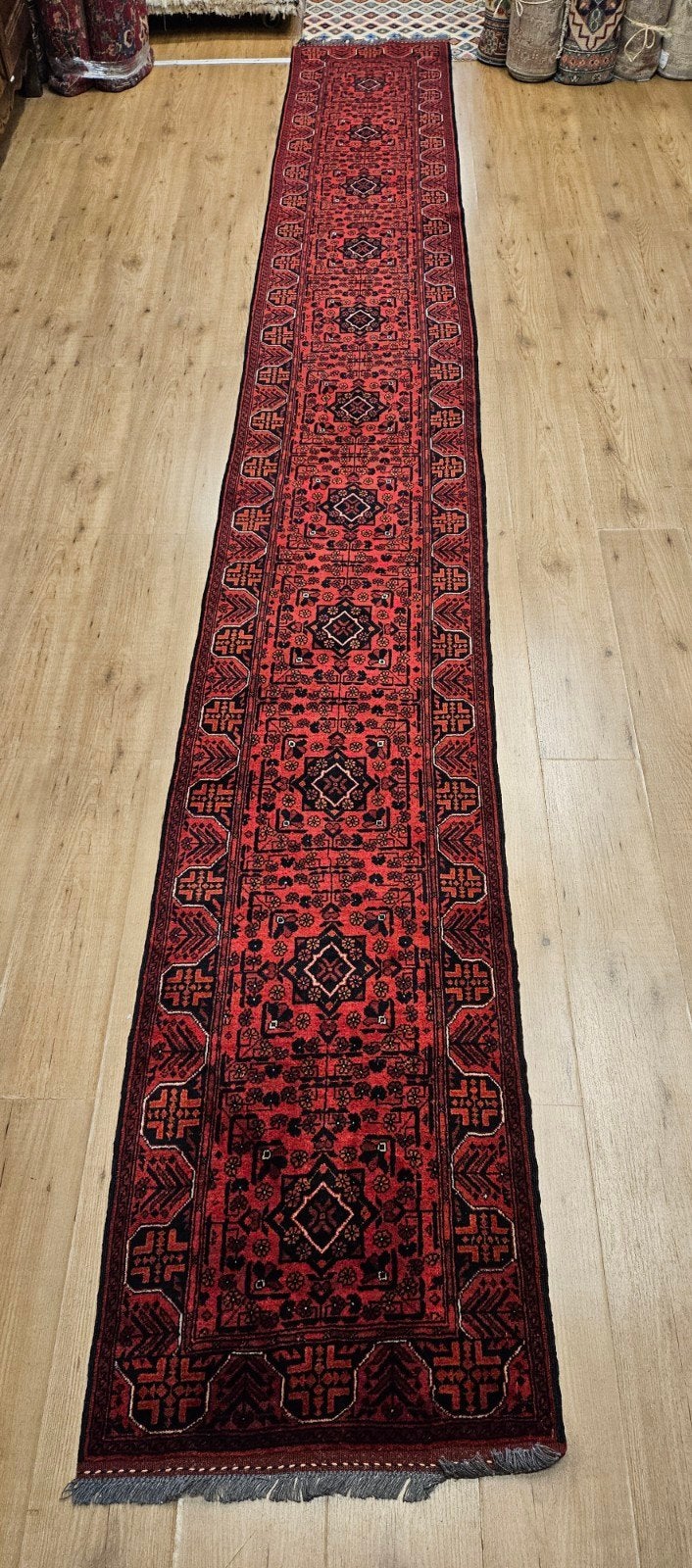 Vintage handgeknoopt perzisch tapijt loper 480x65, Info@SlatsAntiek.nl, Tweedehands, Perzisch, 200 cm of meer