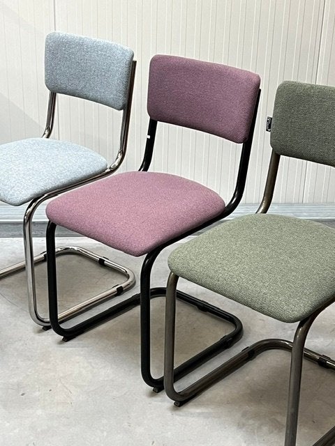 Retro buisstoelen nieuw buisframestoel sledestoelen prijs ps, Overige kleuren, ., Overige materialen, Vintage