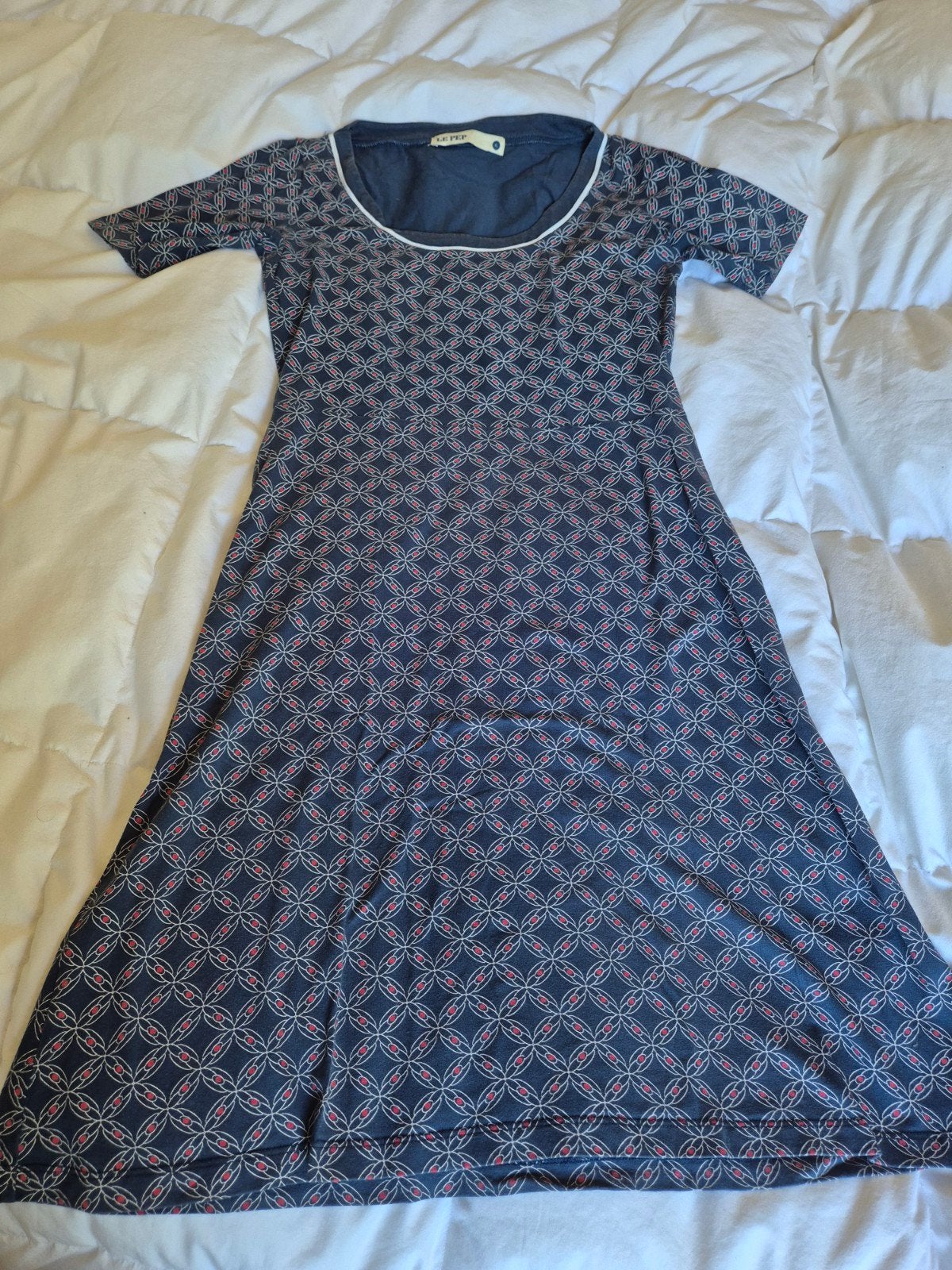Le Pep zomer jurk retro patroon. Maat M, Kleding | Dames, Maat 38/40 (M), Ophalen of Verzenden, Gedragen, Boven de knie