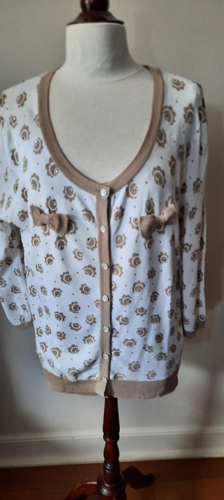 dames vest + trui, merk Leo Guy, maat 42, Ophalen of Verzenden, Zo goed als nieuw, Maat 38/40 (M), Wit