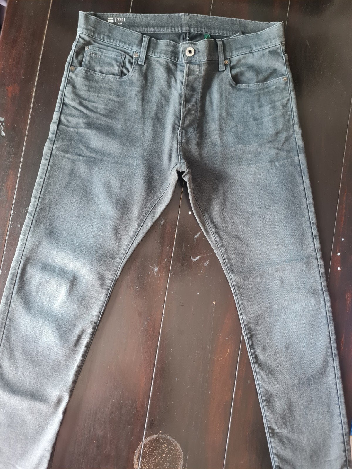 ZGAN G STAR RAW 3301 SLIM STRETCH TAPERED JEANS 36/32, Ophalen of Verzenden, Zo goed als nieuw, Grijs, G-Star Raw